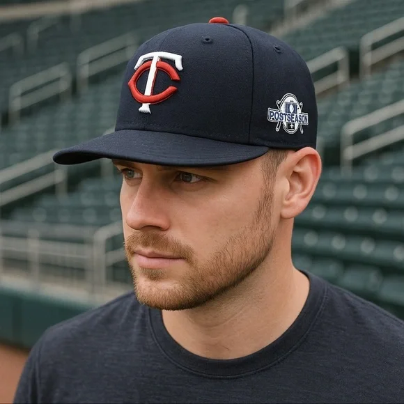 Minnesota Twins New Era 59FIFTY Fitted Hat 7 1/4 MLB Postseason 2017 - Picture 1 of 11